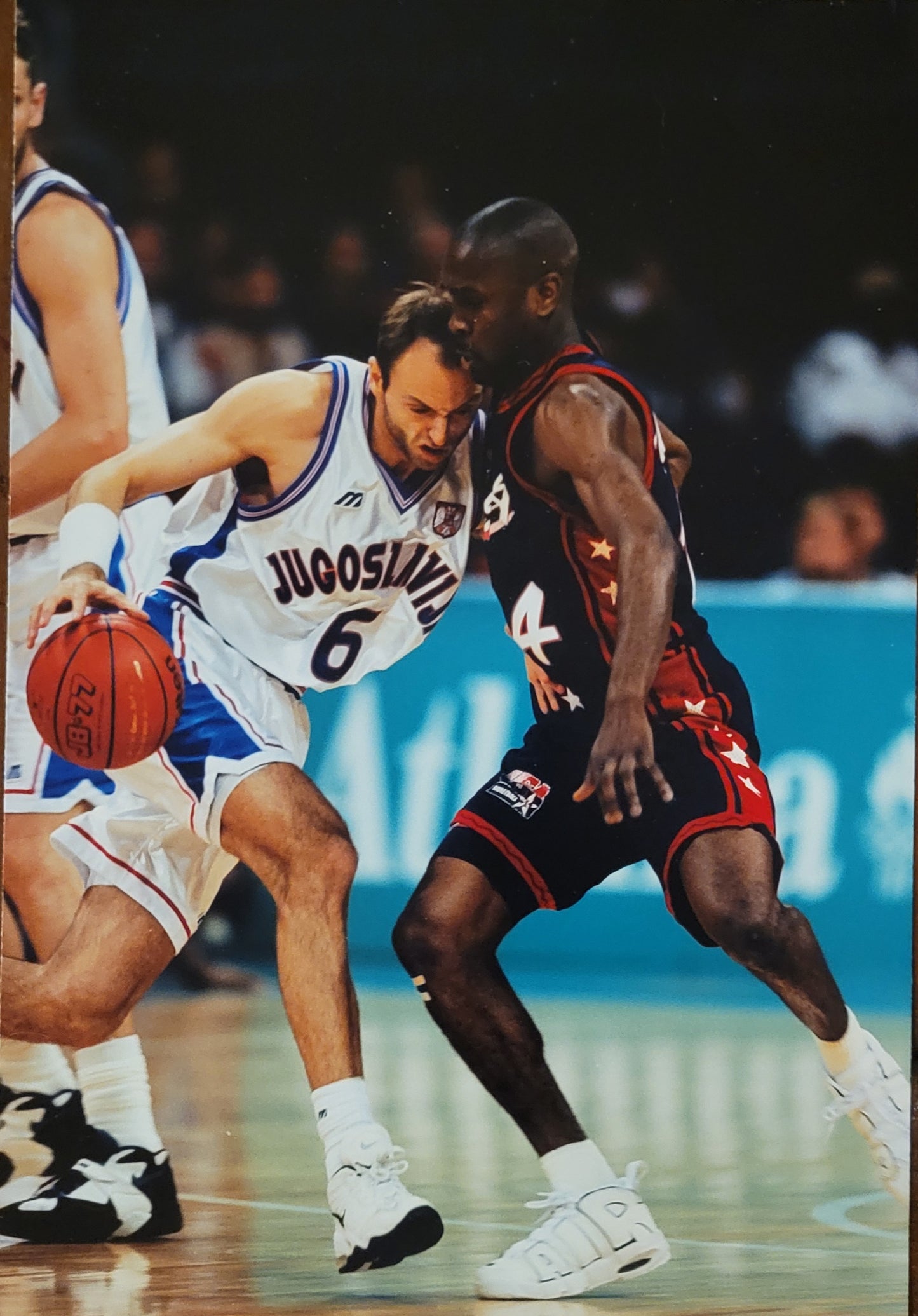 2 original media photos, Dream Team 3 Final, 1996, Gary Payton and Reggie Miller.