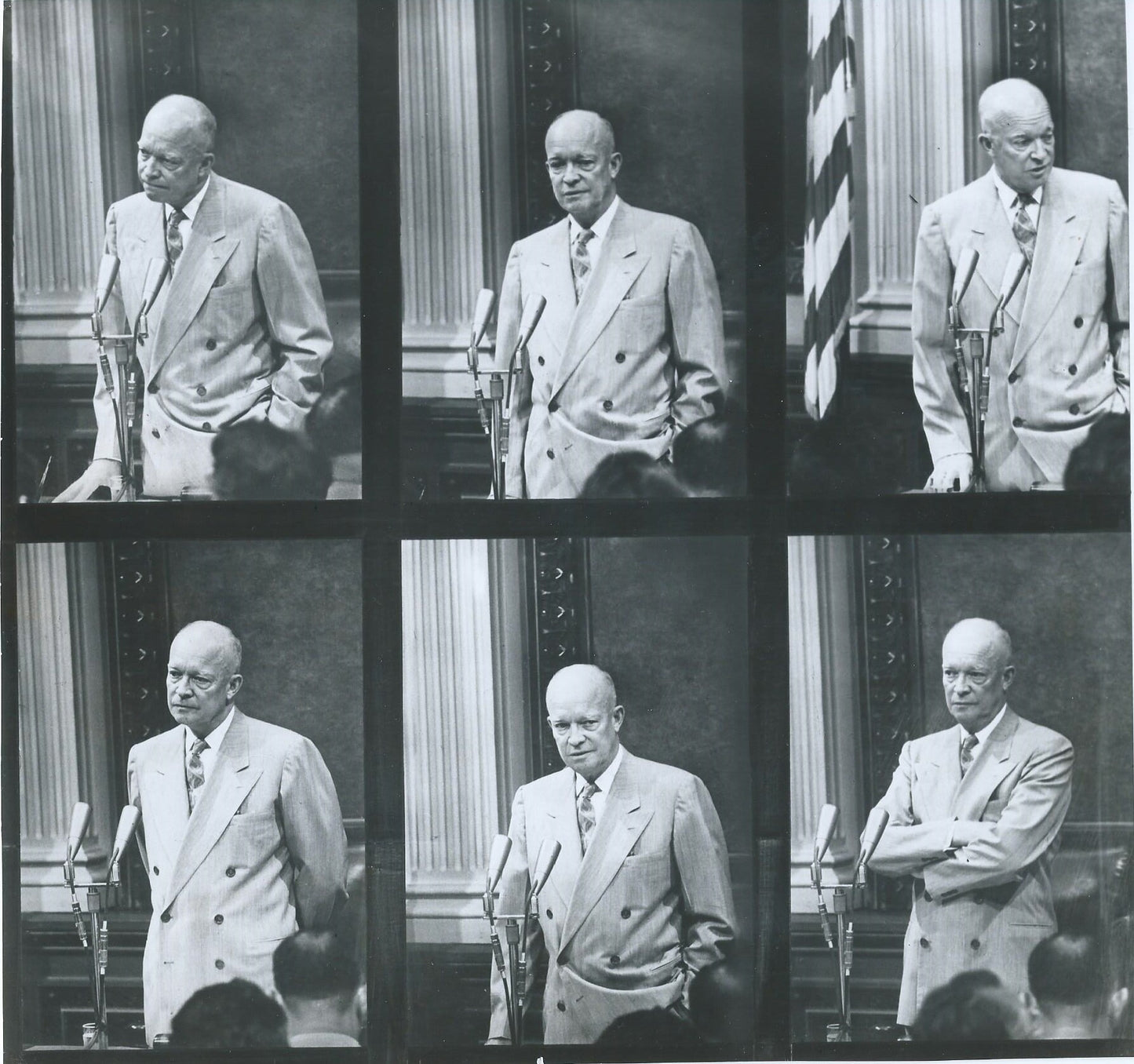 2.5 Pages Eisenhower Speech Photos. 1955.