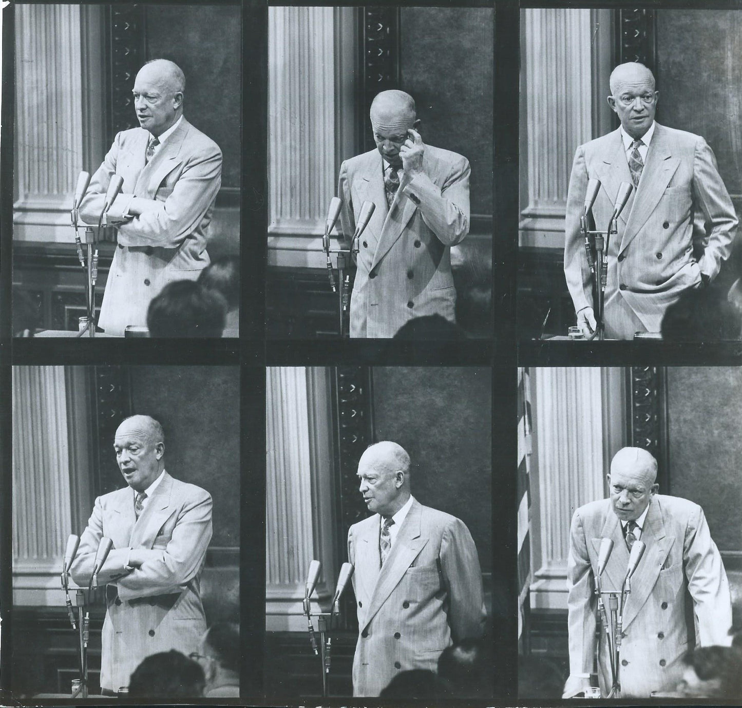 2.5 Pages Eisenhower Speech Photos. 1955.