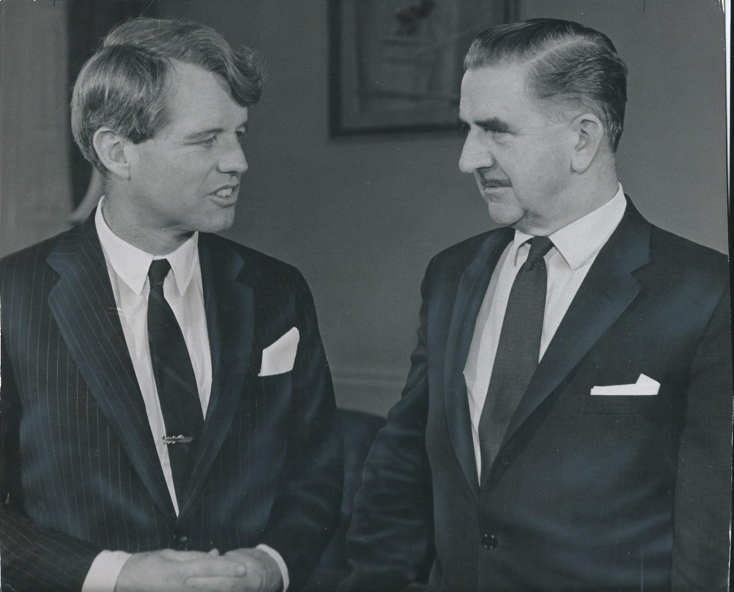 Robert Kennedy Talks with Commonwealth Secretary in England. 1967.